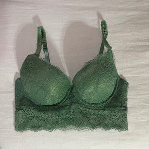 Elegant Lace Green Bra